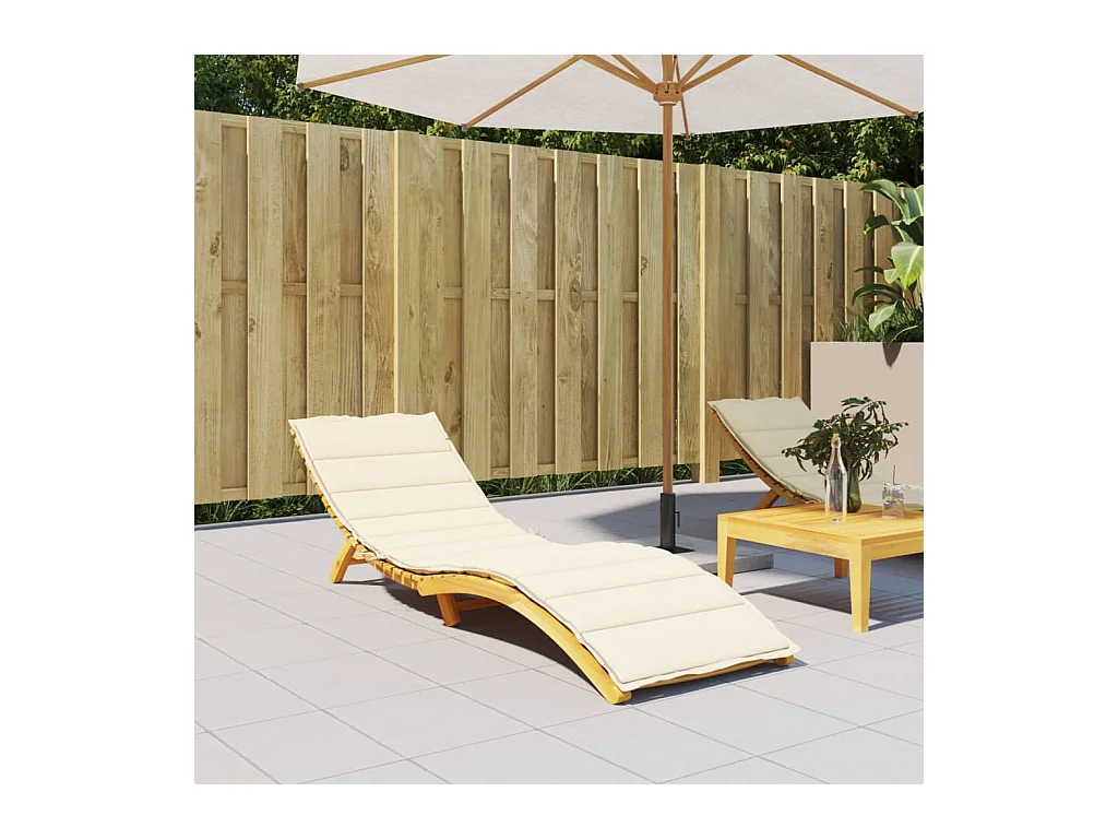 Coussin de chaise longue crème 200x50x3 cm tissu oxford