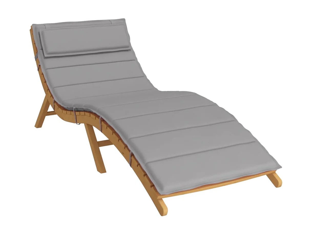 Ligbedkussen 180x60x4 cm oxford stof grijs