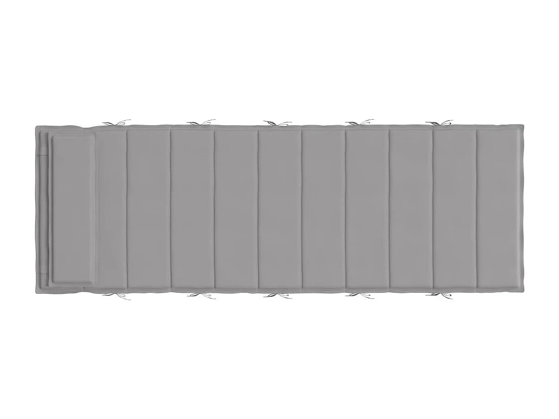 Cojín de tumbona de tela Oxford gris 180x60x3 cm