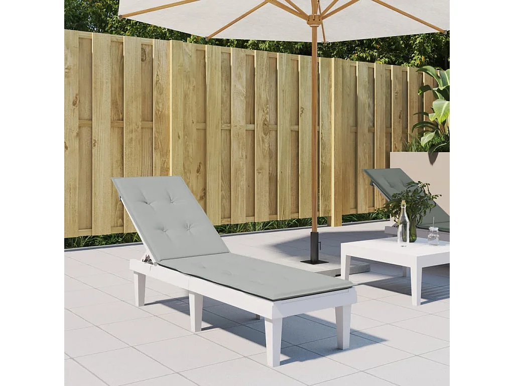 Cojín para tumbona tela gris claro melange (75+105)x50x3 cm