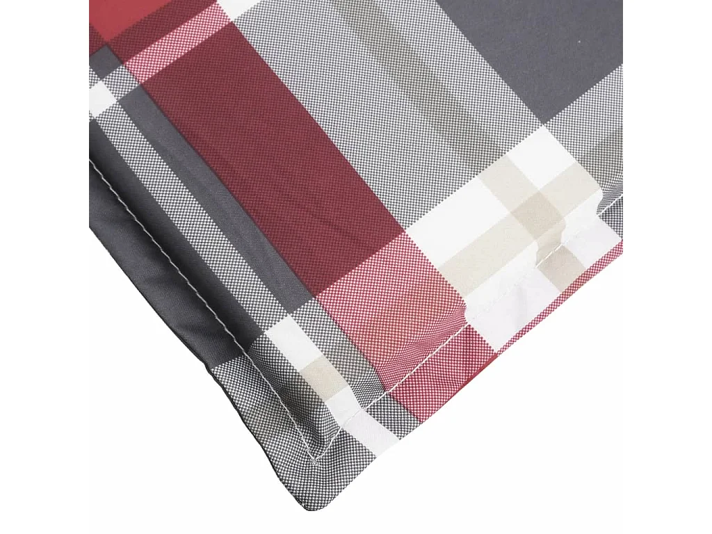 Coussin de chaise longue à carreaux rouge 200x70x3 cm
