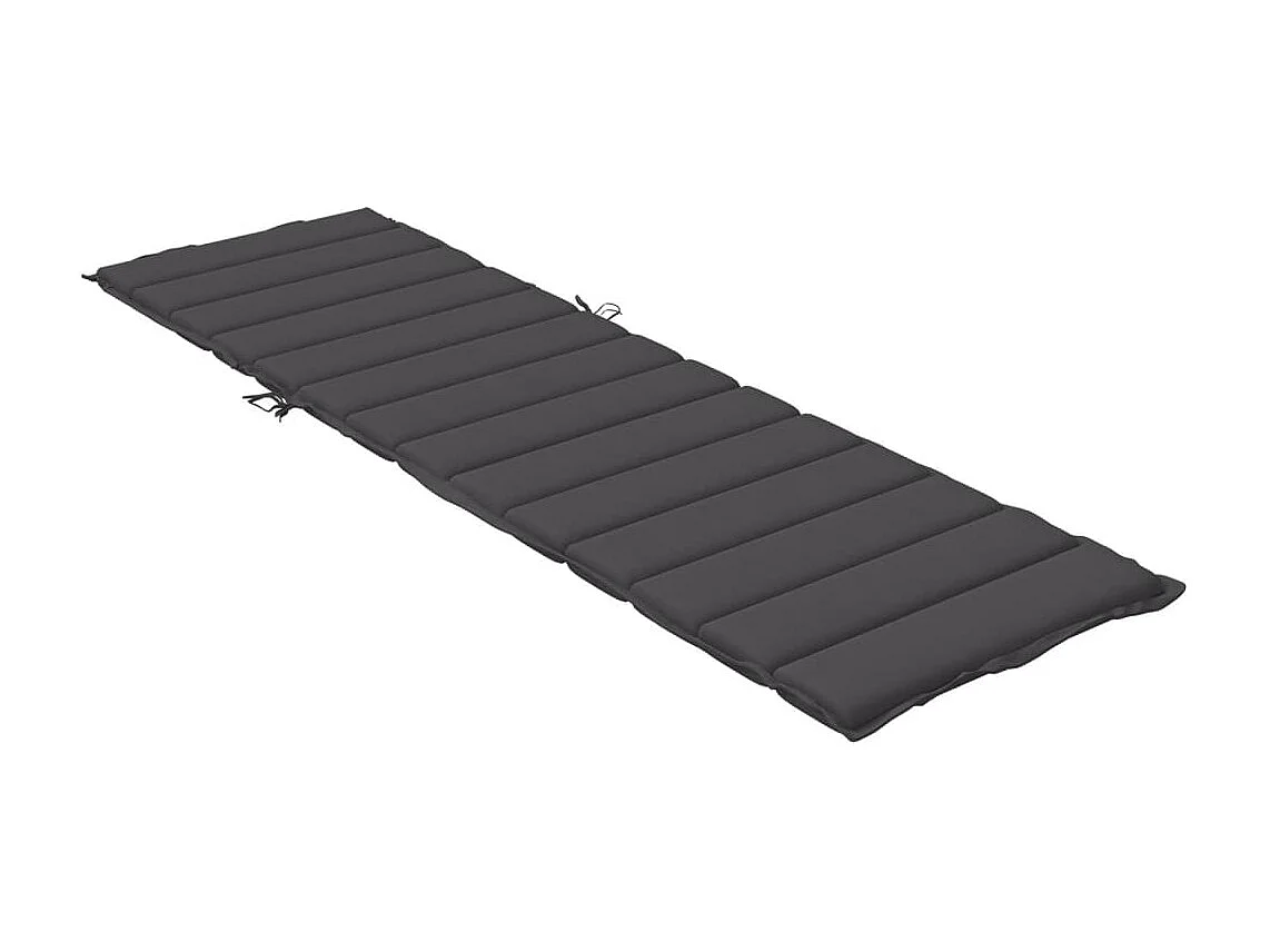 Coussin de chaise longue anthracite mélangé 200x50x4 cm tissu