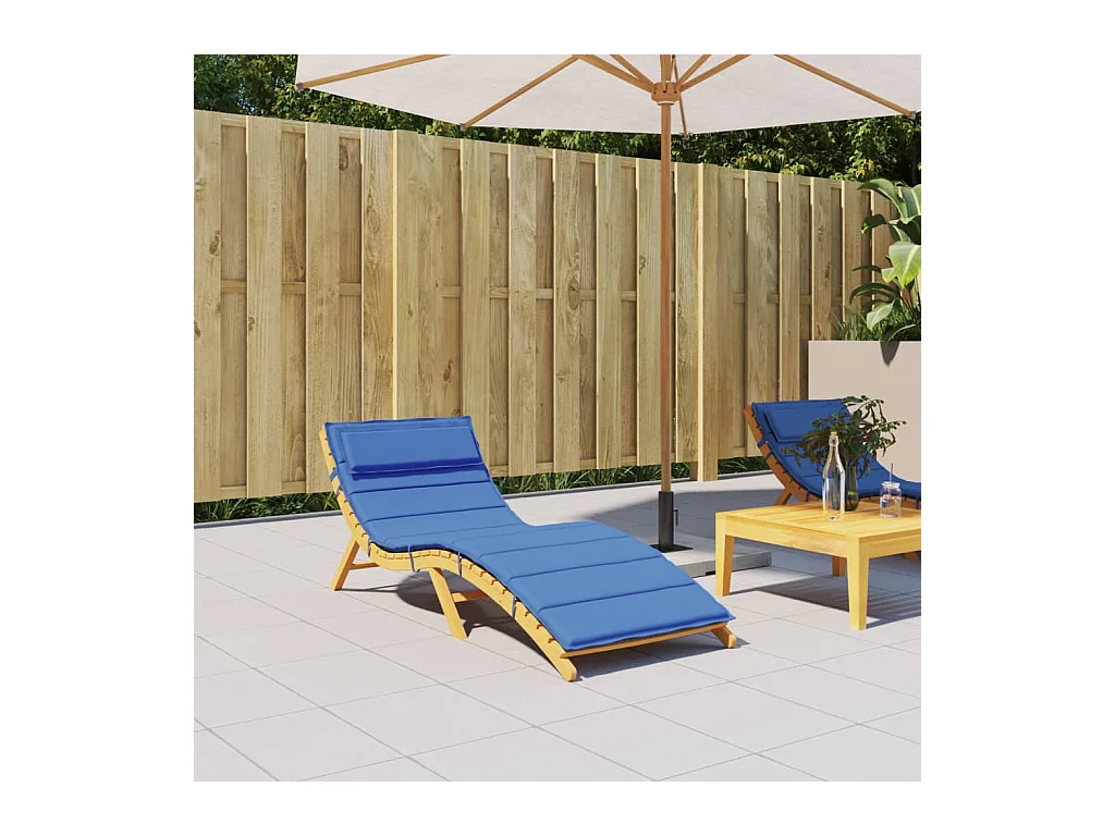 Coussin de chaise longue bleu royal 180x60x3 cm tissu oxford