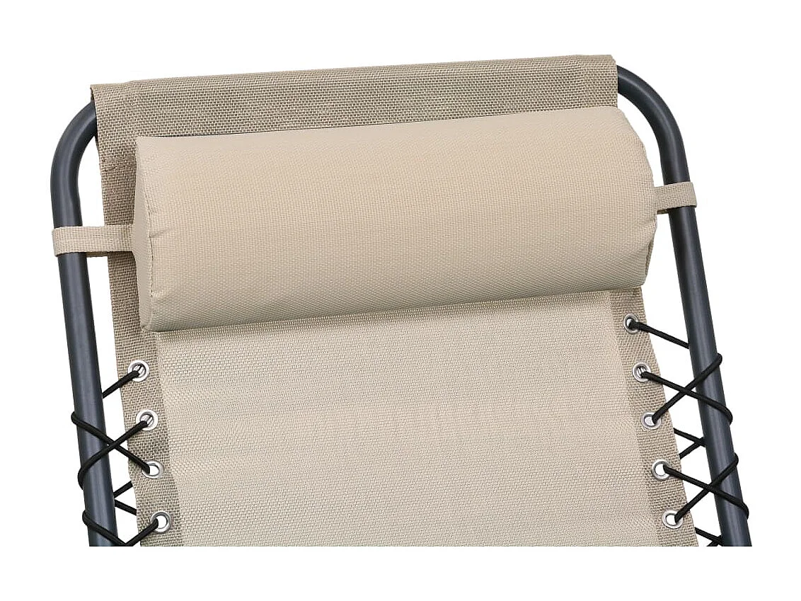 Reposacabezas de silla de jardín textilene crema 40x7,5x15 cm