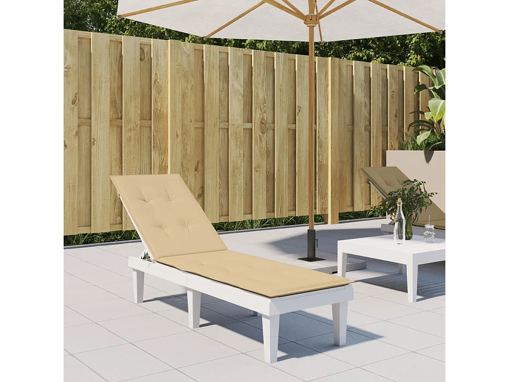 Terrasstoelkussen (75+105) x 50 x 4 cm stof gemêleerd beige