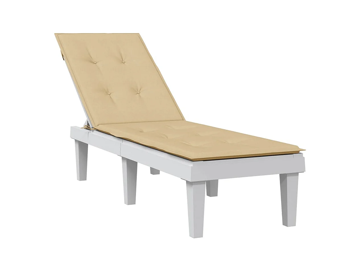 Coussin de chaise longue beige mélangé (75+105)x50x3 cm tissu