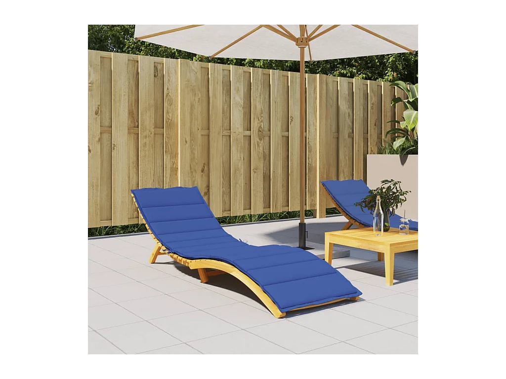 Coussin de chaise longue bleu royal 200x70x3 cm tissu oxford
