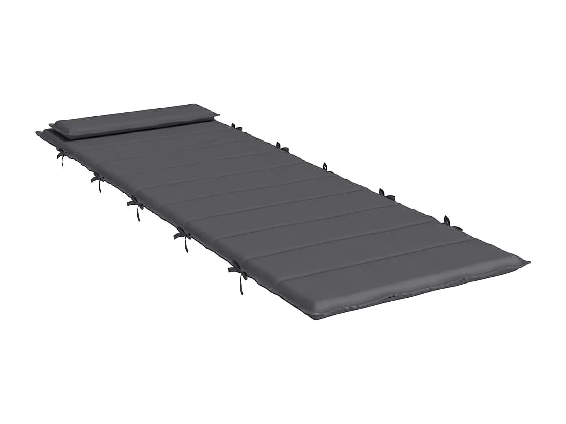 Cojín de tumbona de tela Oxford gris antracita 180x60x3 cm