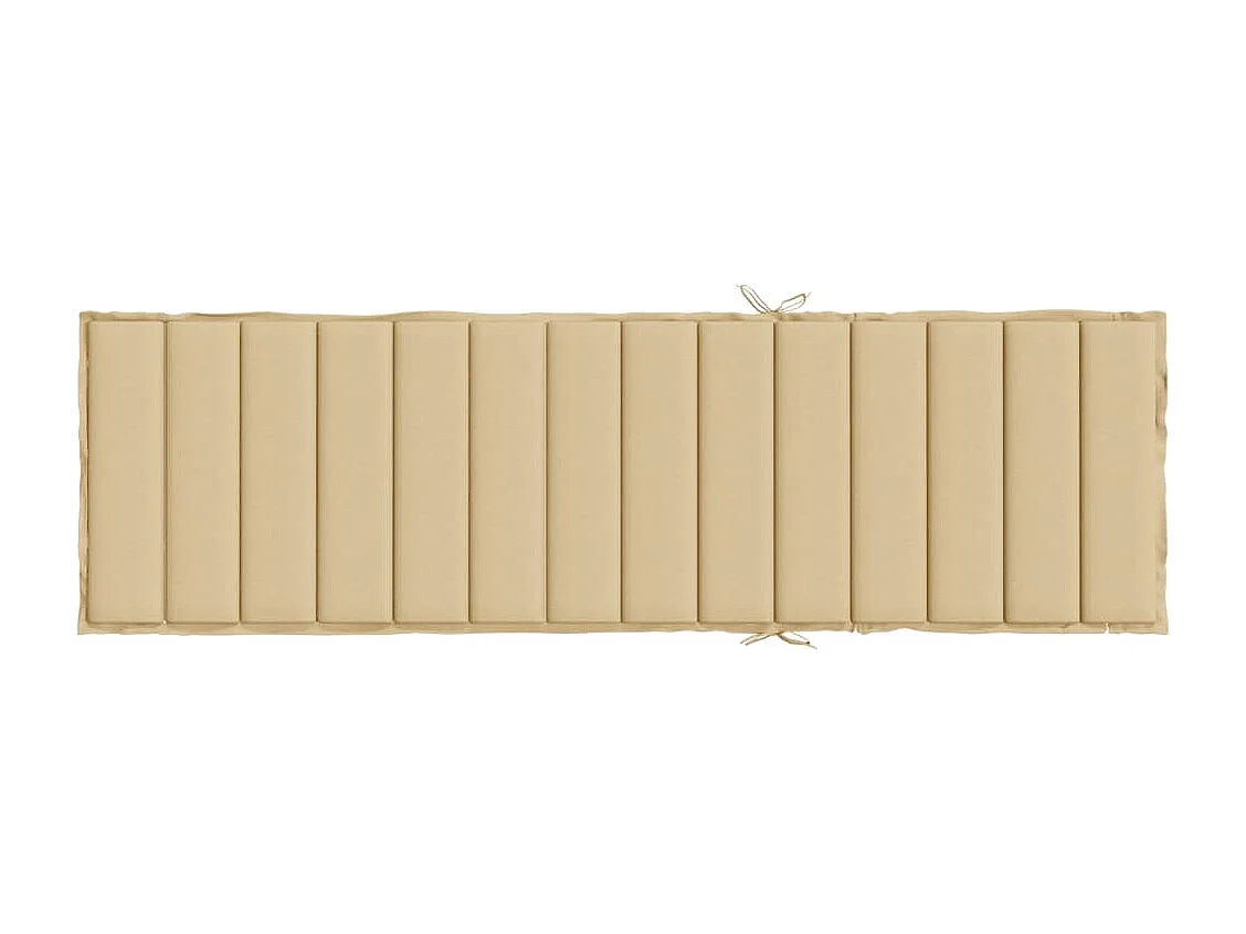 Coussin de chaise longue beige mélangé 200x50x4 cm tissu