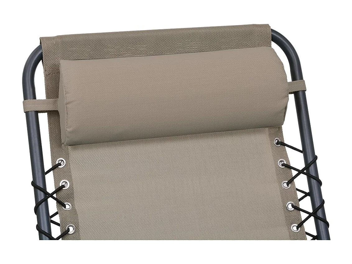 Reposacabezas de silla jardín textilene gris taupe 40x7,5x15 cm