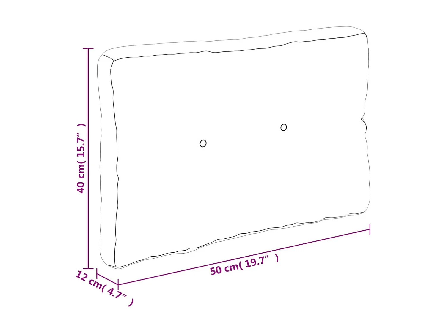 Almofadão para paletes 50x40x12 cm tecido vermelho tinto