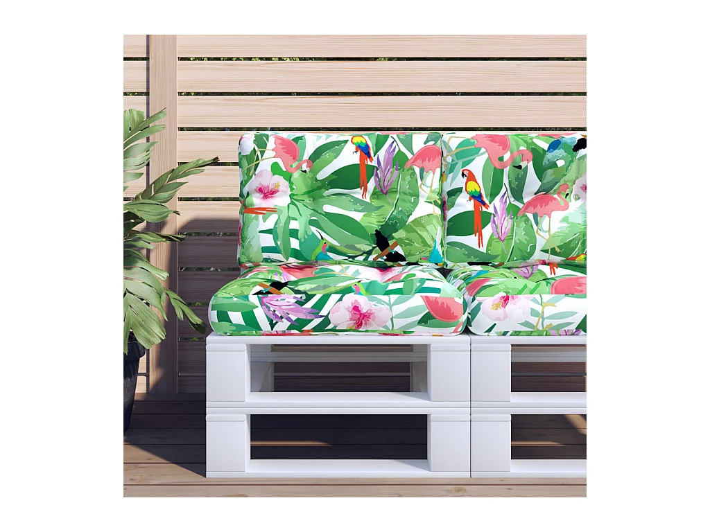 Coussin de palette multicolore 50x40x12 cm tissu