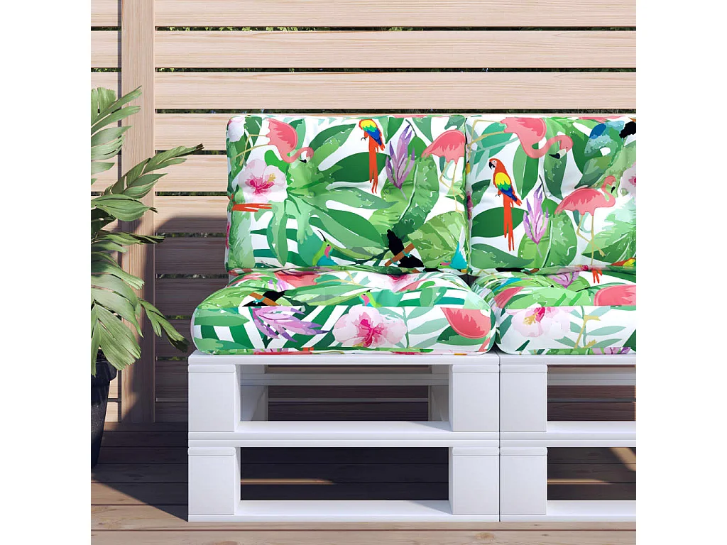 Coussin de palette multicolore 50x40x12 cm tissu