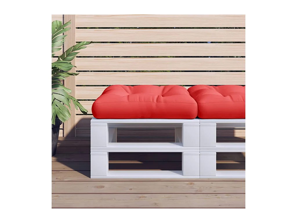 Coussin de palette rouge 58x58x10 cm tissu