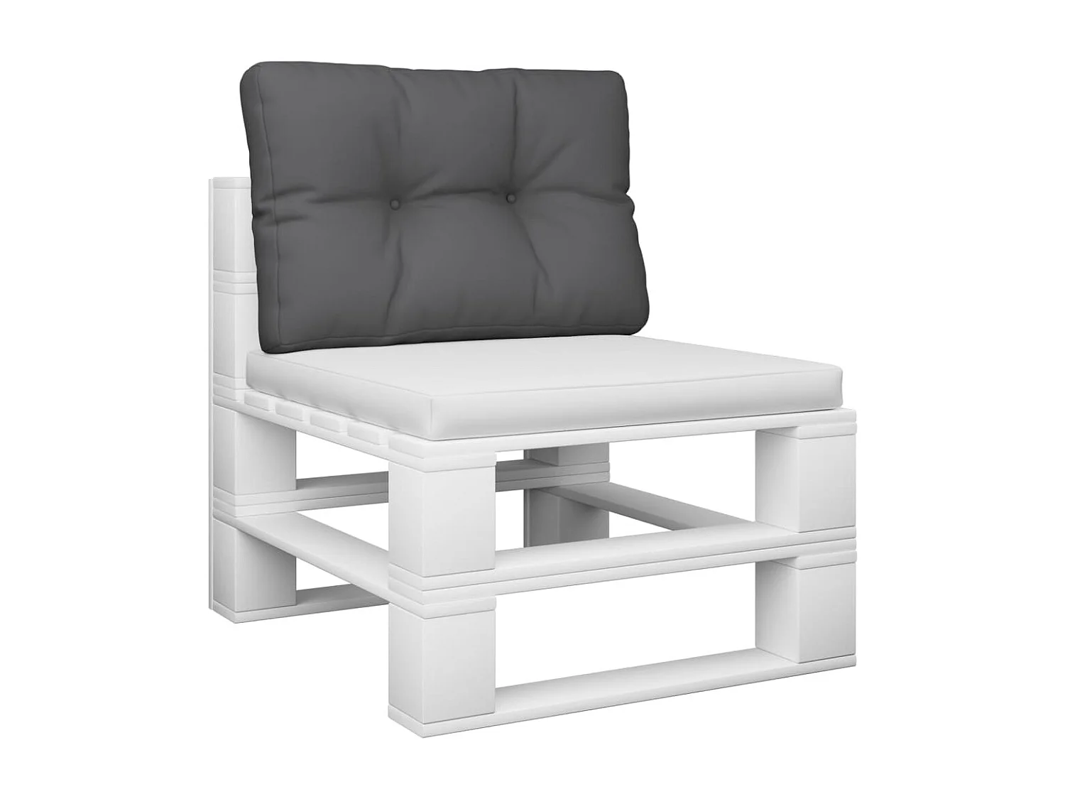 Coussin de palette anthracite 60x40x12 cm tissu