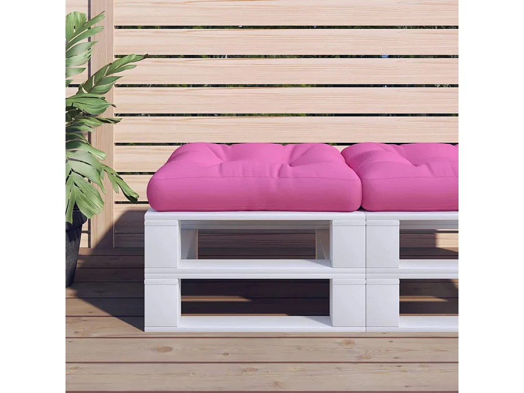 Coussin de palette rose 60x60x12 cm tissu