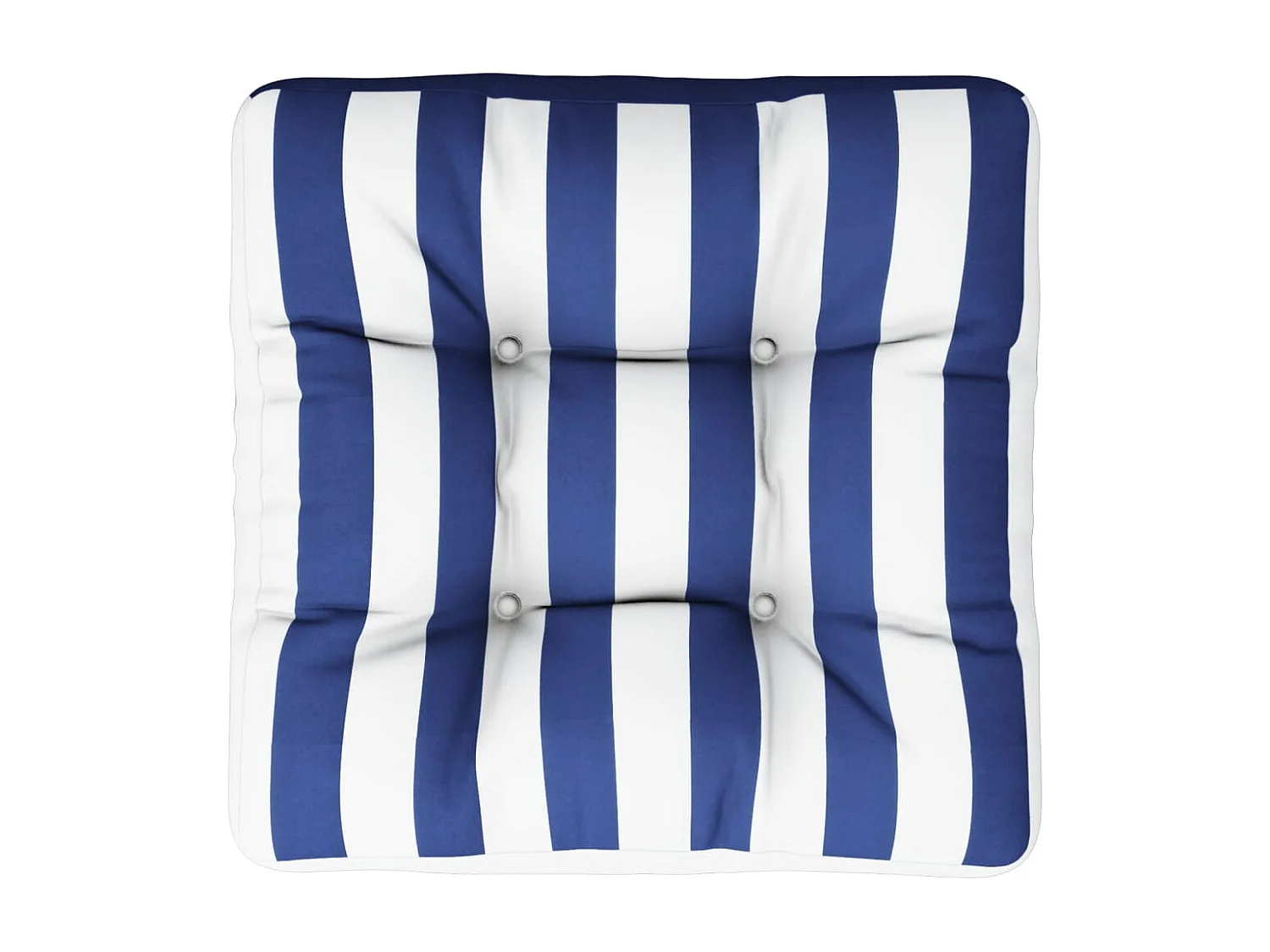 Coussin de palette rayures bleues et blanches 50x50x12 cm tissu
