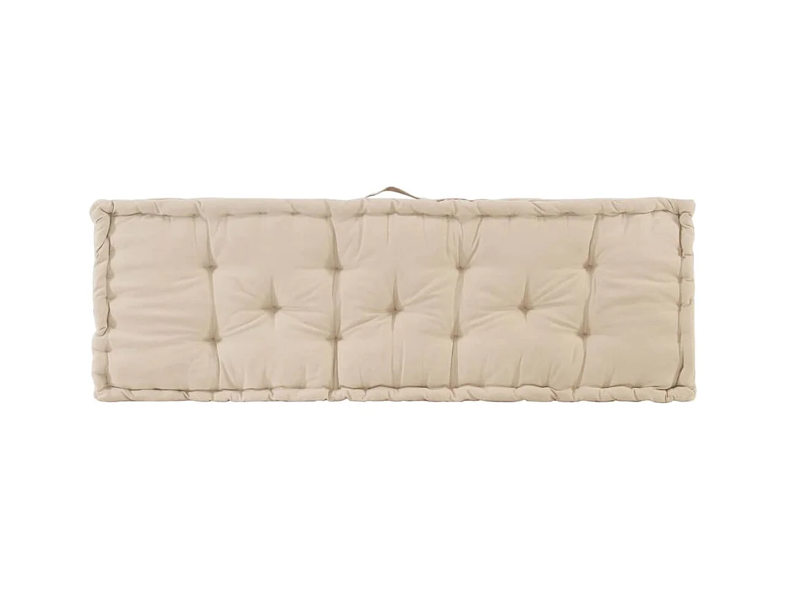 Coussins de plancher de palette 2 pièces Coton Beige