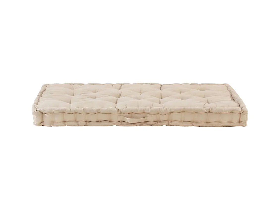 Coussins de plancher de palette 2 pièces Coton Beige