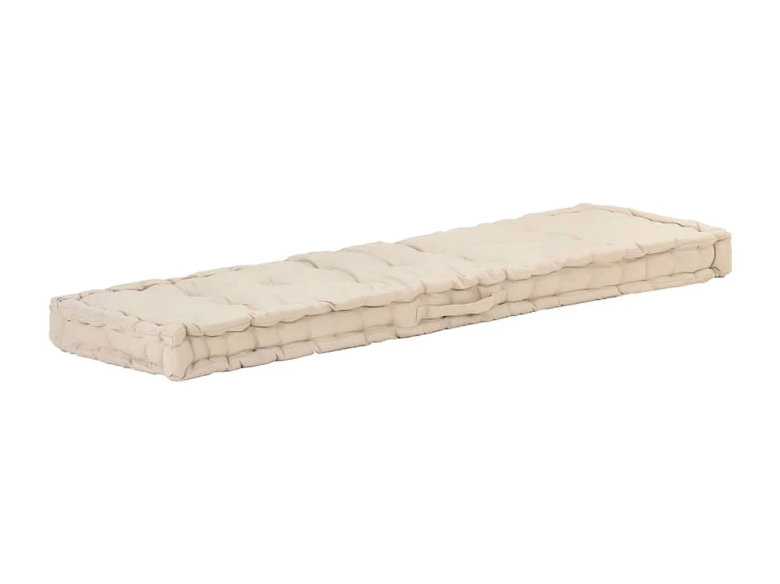 Coussins de plancher de palette 2 pièces Coton Beige
