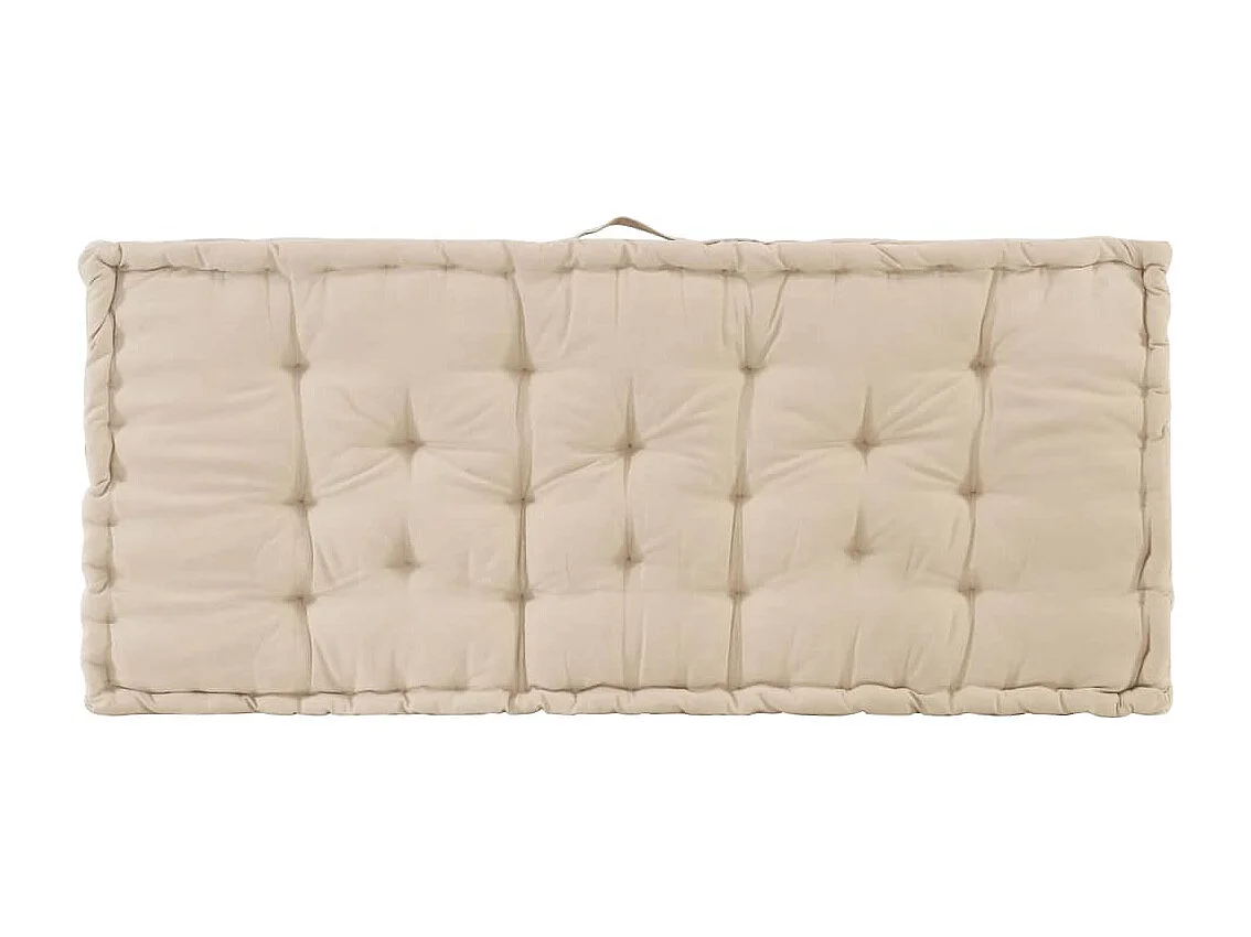 Coussins de plancher de palette 2 pièces Coton Beige