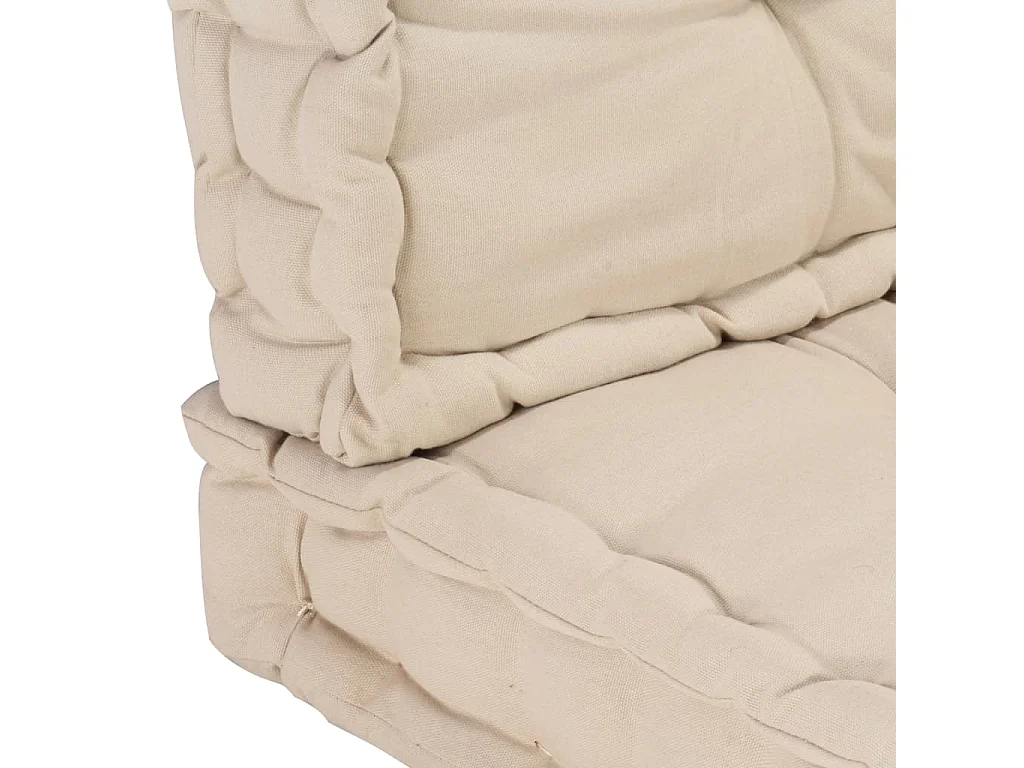 Coussins de plancher de palette 2 pièces Coton Beige