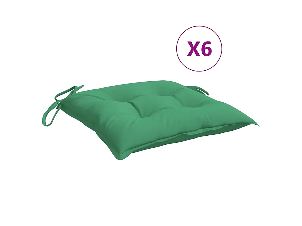 Cojines para palets 6 unidades tela Oxford verde 50x50x7 cm