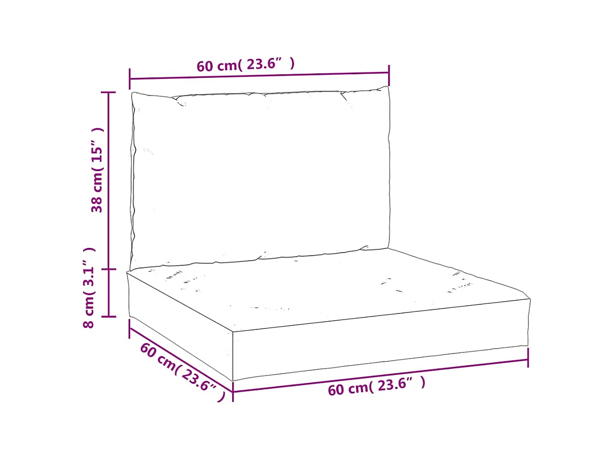 Cojines para palets 2 unidades tela Oxford beige
