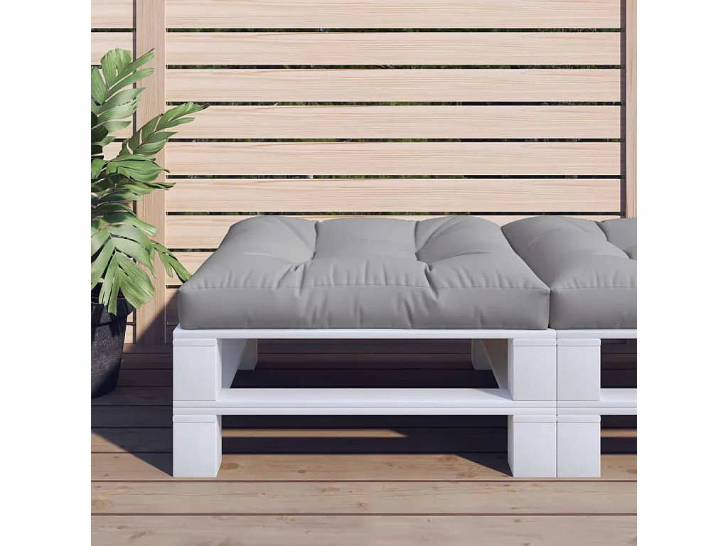 Palletkussen 70x70x12 cm stof grijs