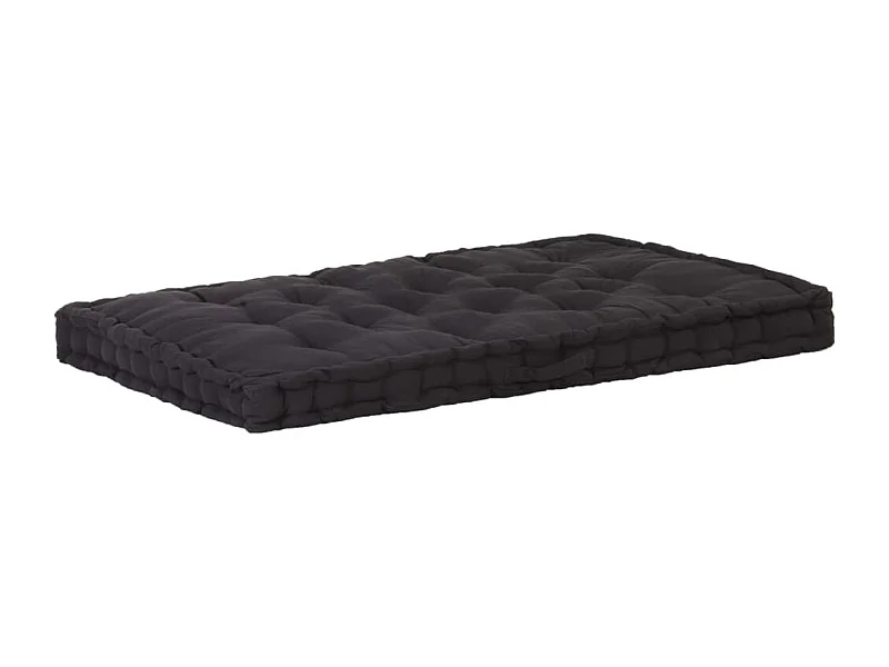 Coussin de plancher de palette Coton 120x80x10 cm Noir