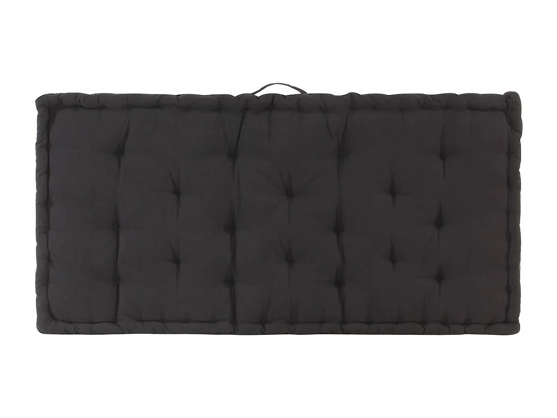 Coussin de plancher de palette Coton 120x80x10 cm Noir