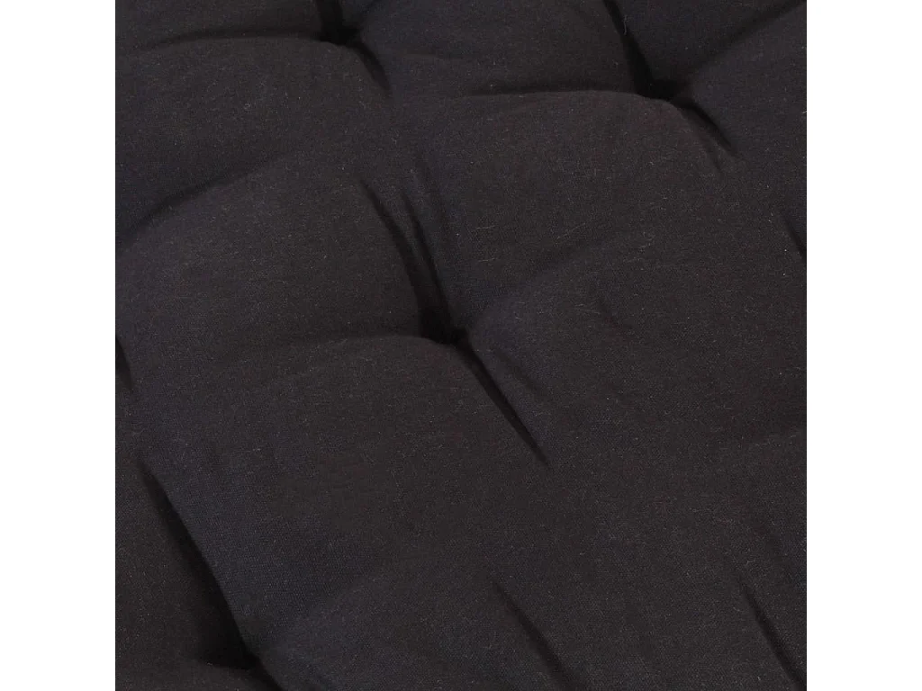 Coussin de plancher de palette Coton 120x80x10 cm Noir