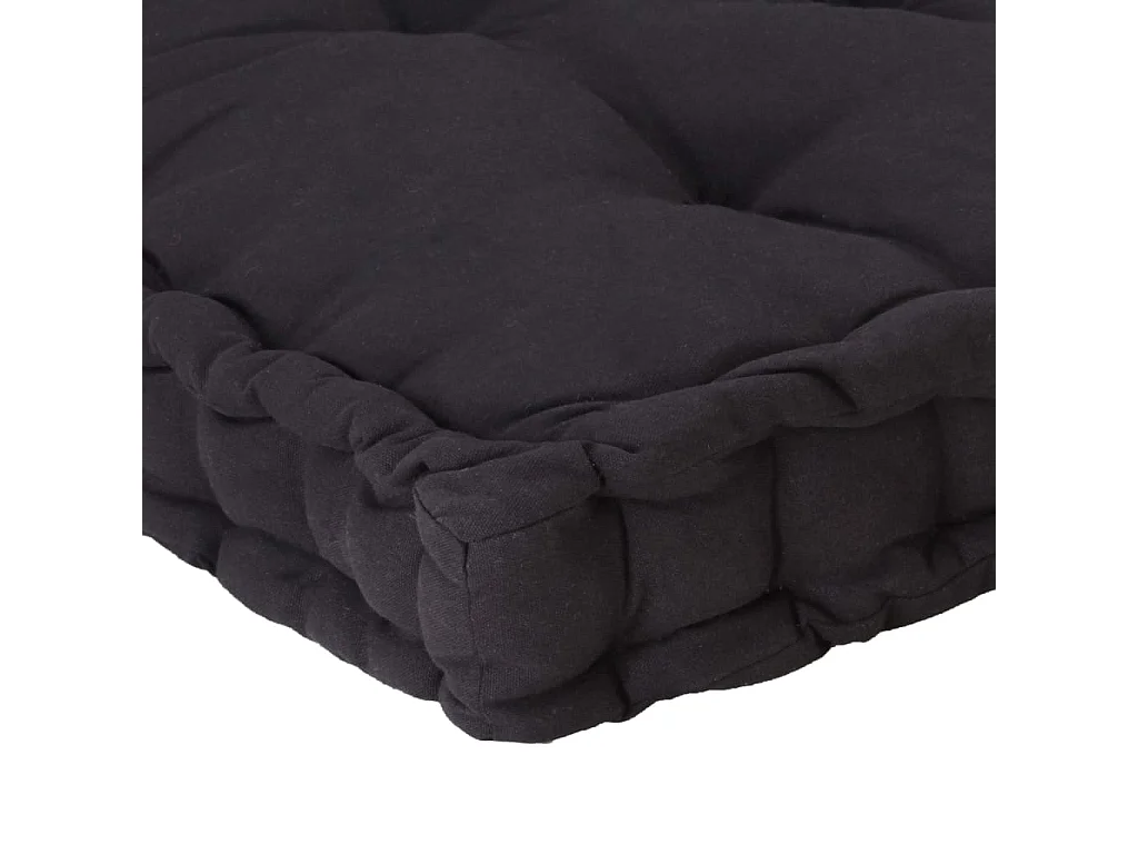 Almofadão para móveis de paletes algodão 120x80x10 cm preto