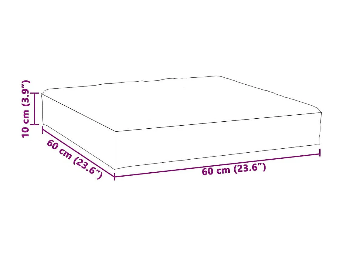 Almofadão para paletes 60x60x10 cm mesclado tecido vermelho tinto