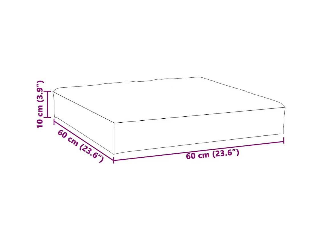 Coussin de palette rouge bordeaux mélangé 60x60x10 cm tissu