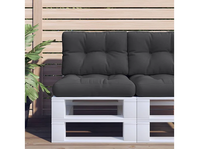 Coussin de palette noir 60x40x12 cm tissu