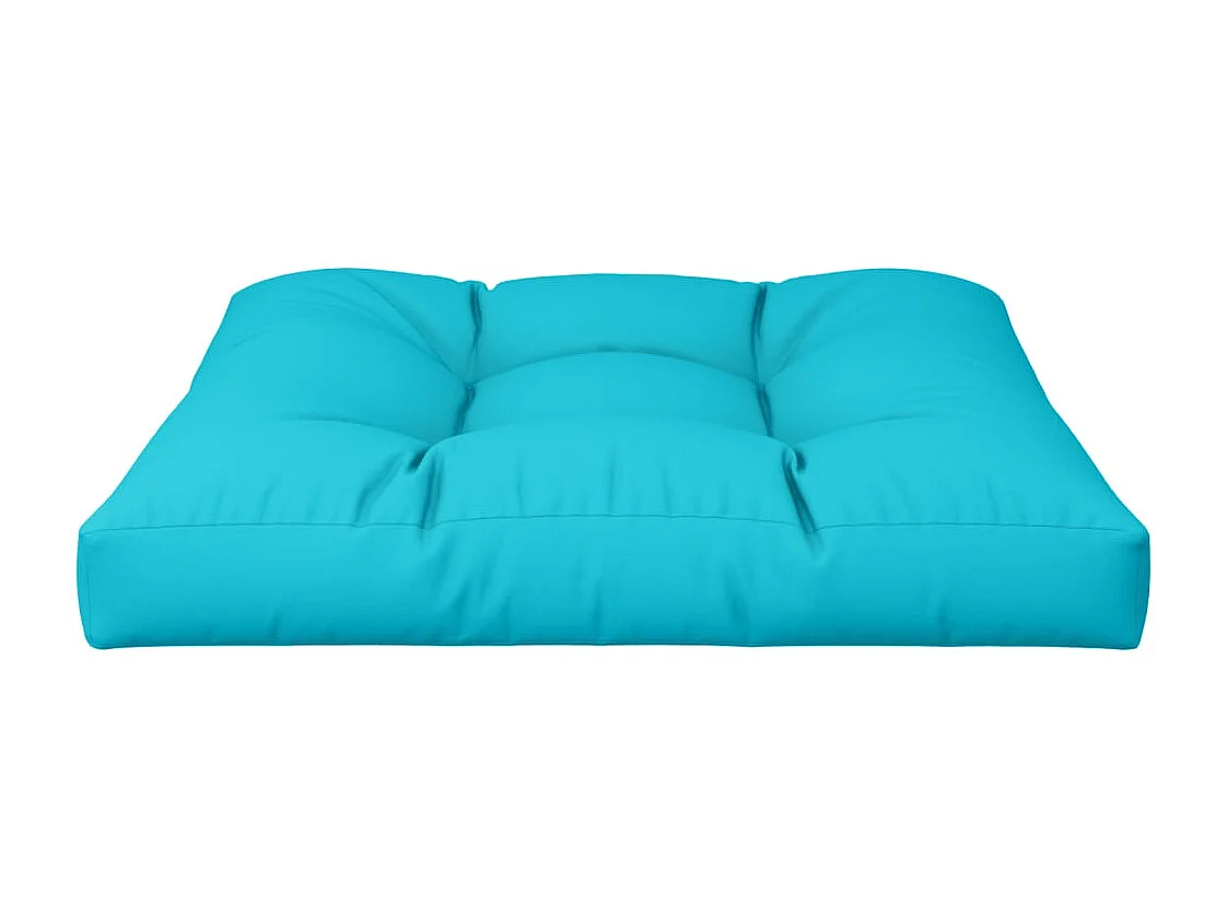 Coussin de palette turquoise 80x80x12 cm tissu