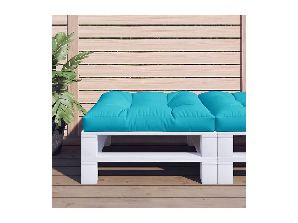Coussin de palette turquoise 80x80x12 cm tissu