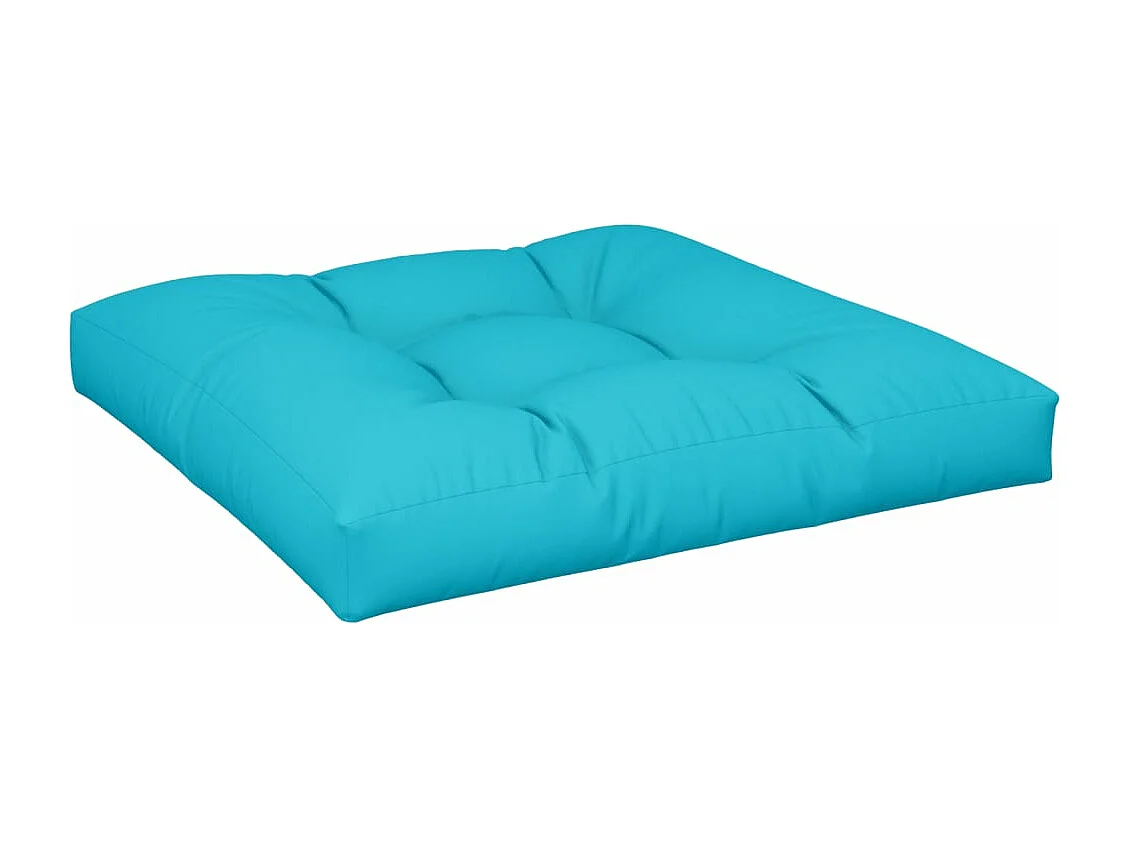 Coussin de palette turquoise 80x80x12 cm tissu