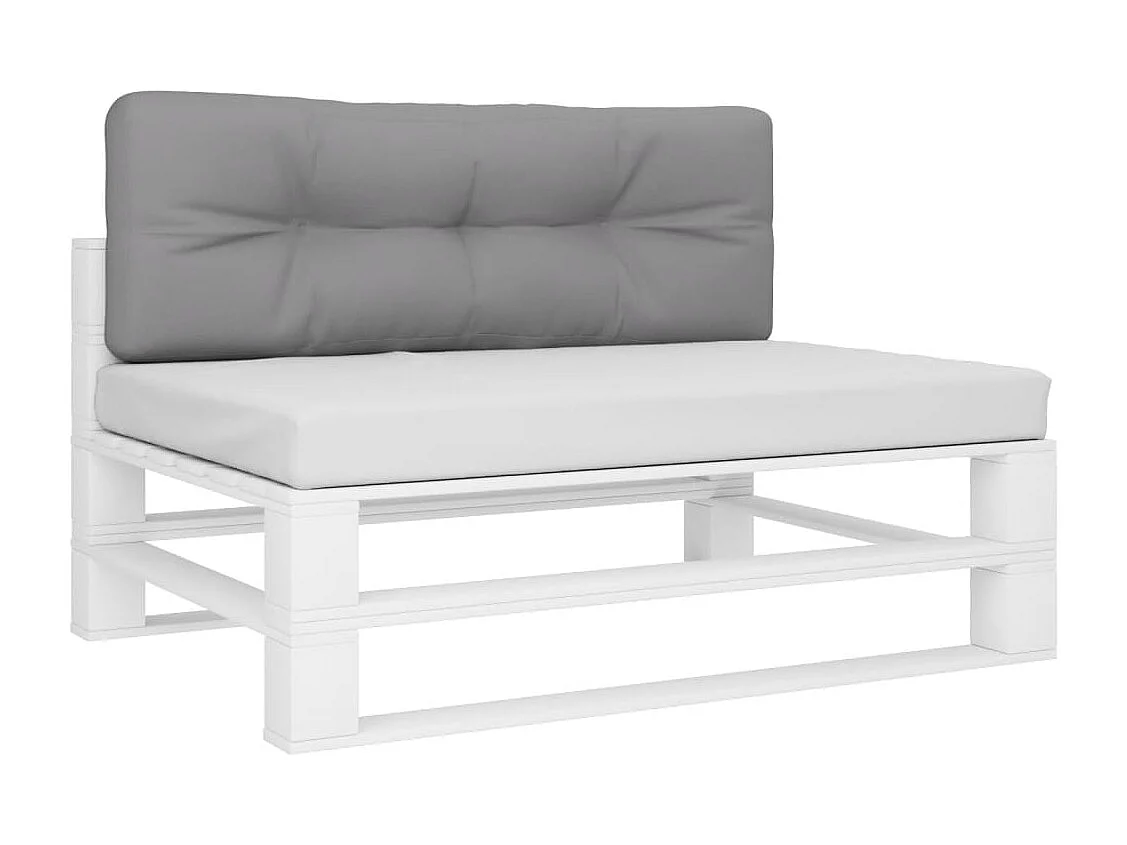 Coussin de palette gris 120x40x12 cm tissu