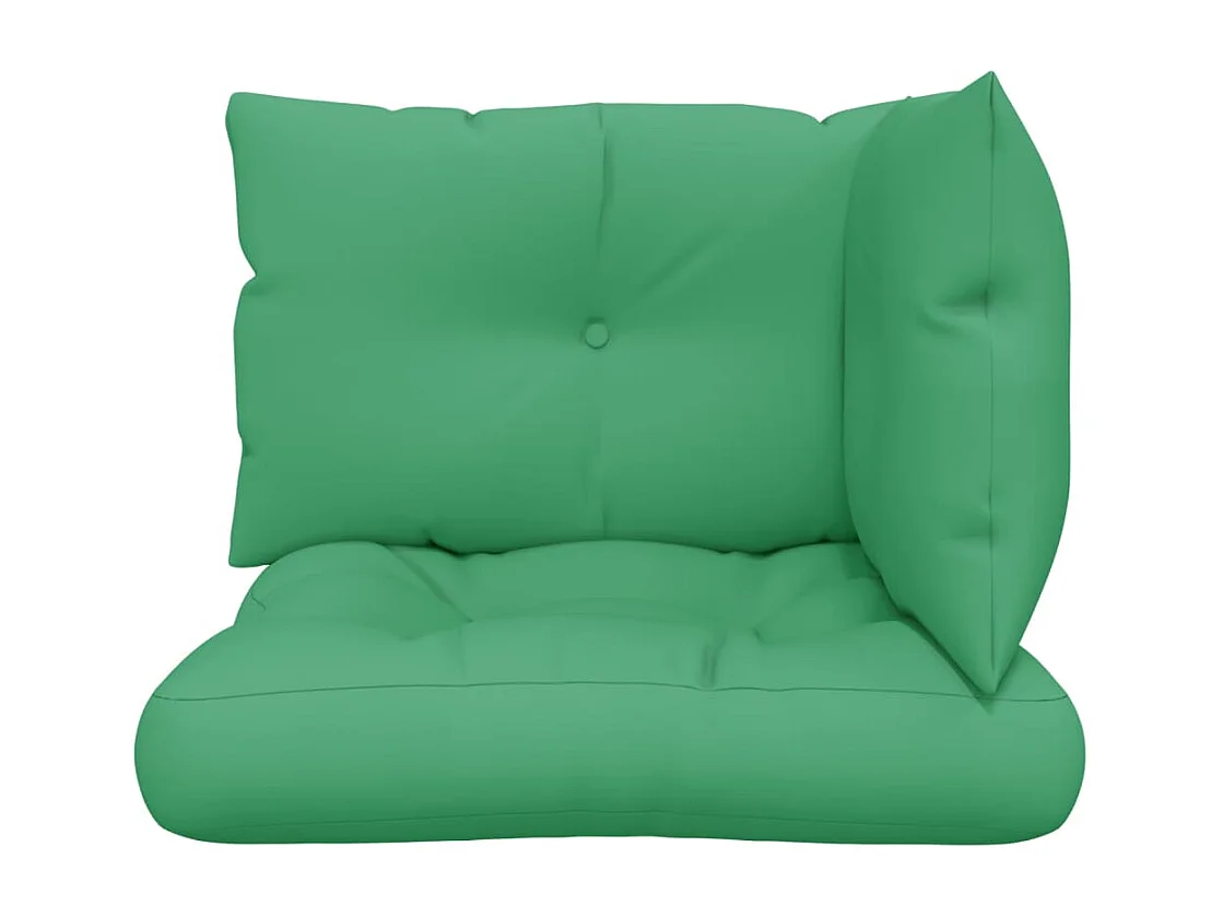 Coussins de palette lot de 3 vert tissu