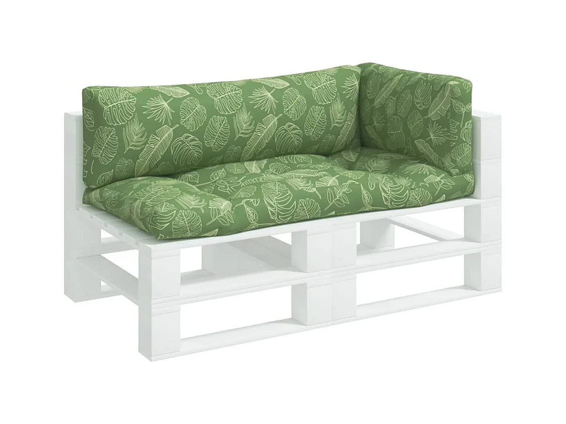 Coussins de palette 3 pièces motif de feuilles tissu Oxford