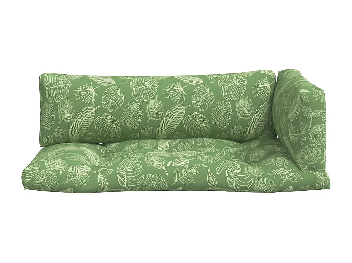 Coussins de palette 3 pièces motif de feuilles tissu Oxford