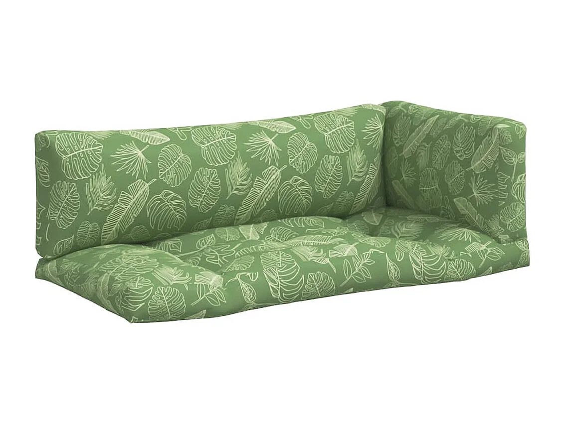 Coussins de palette 3 pièces motif de feuilles tissu Oxford