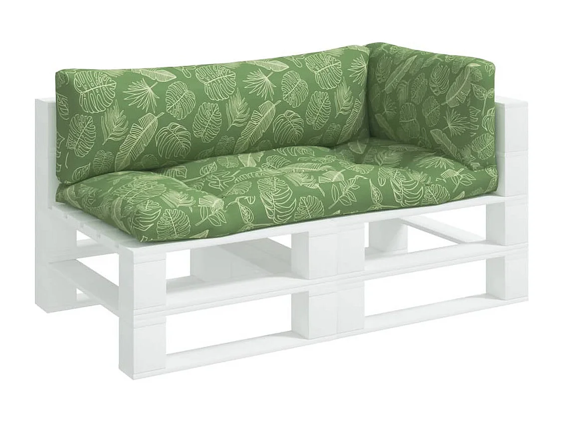 Coussins de palette 3 pièces motif de feuilles tissu Oxford