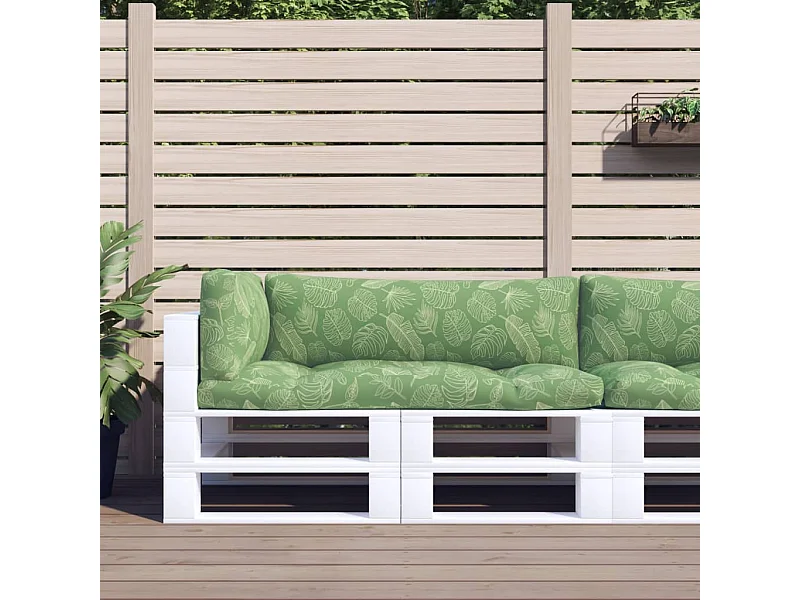 Coussins de palette 3 pièces motif de feuilles tissu Oxford