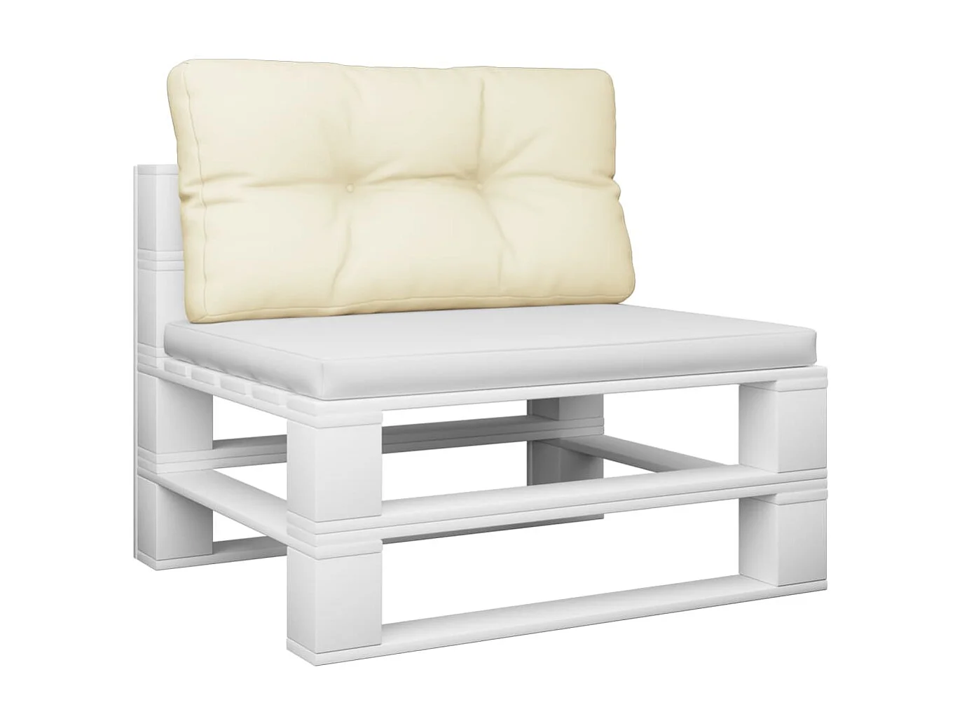 Coussin de palette crème 70x40x12 cm tissu