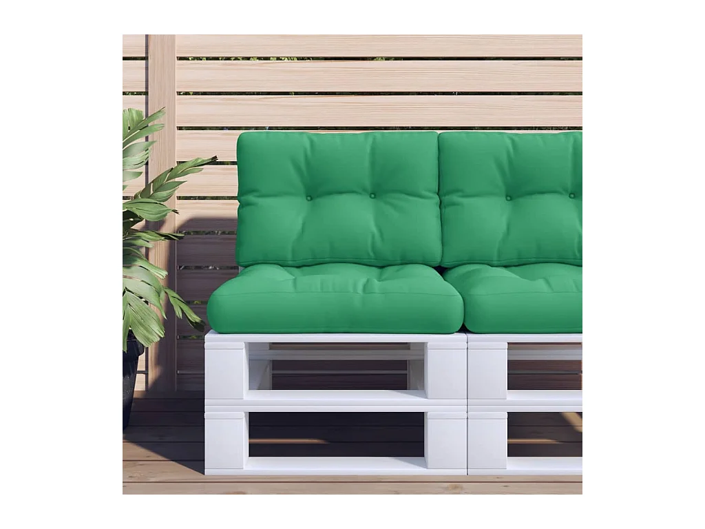 Coussin de palette vert 60x40x12 cm tissu