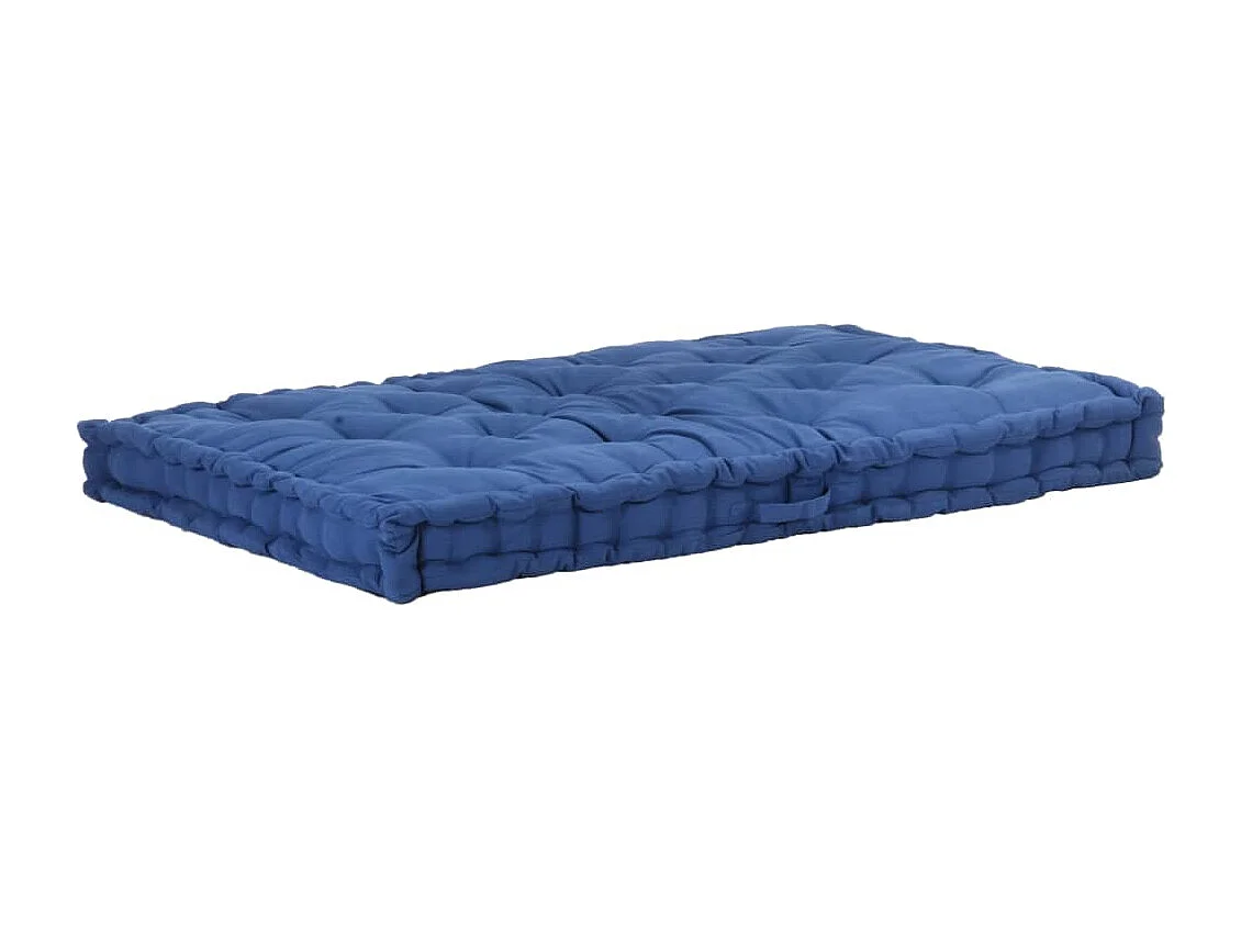 Coussin de plancher de palette Coton 120x80x10 cm Bleu clair