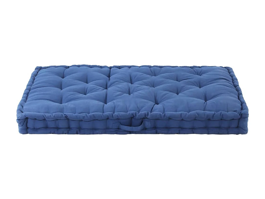 Coussin de plancher de palette Coton 120x80x10 cm Bleu clair
